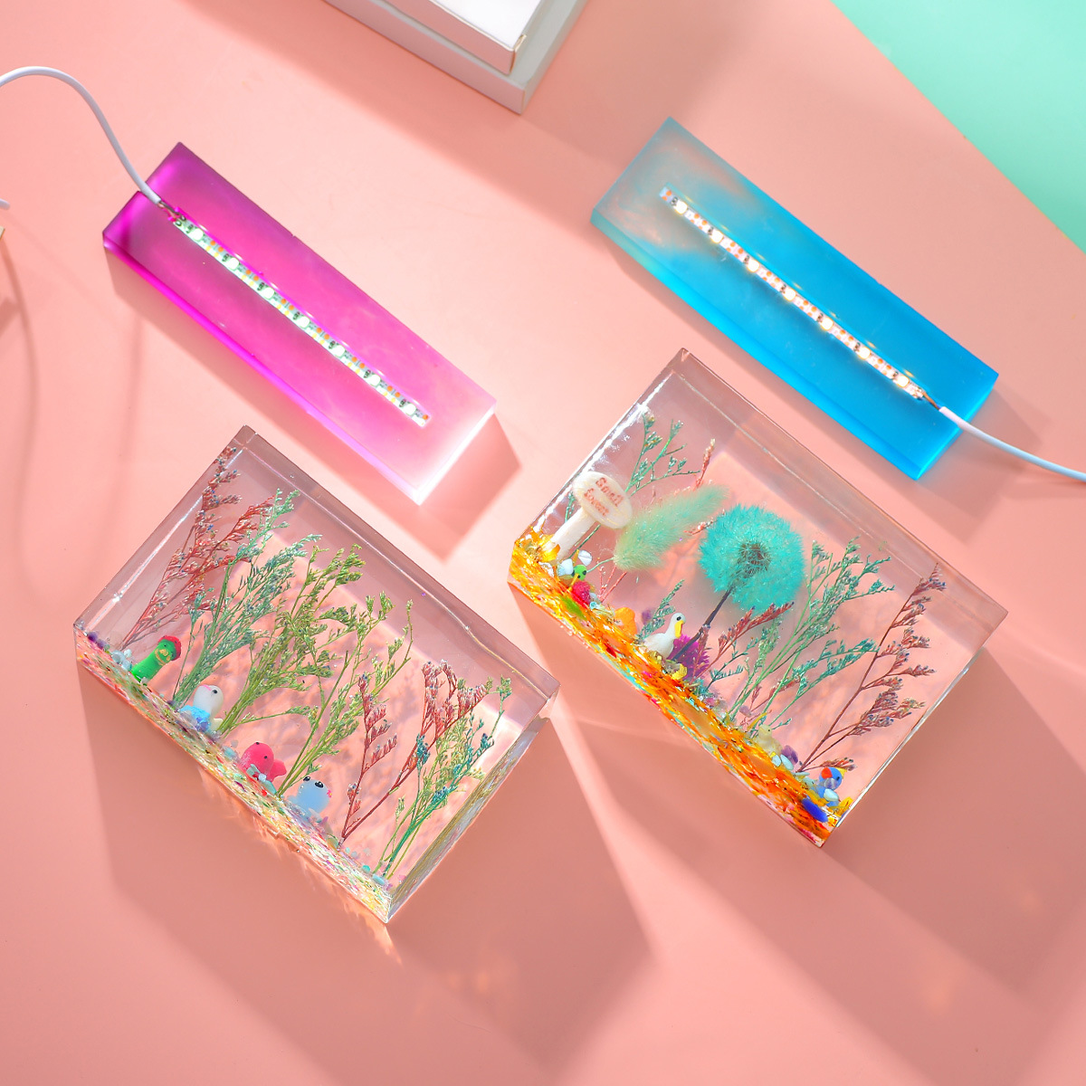 드라이 플라워 큐브 장식 사각형 램프 홀더 직육면체 실 - 3D Printing Epoxy Resin 리뷰 및 가격