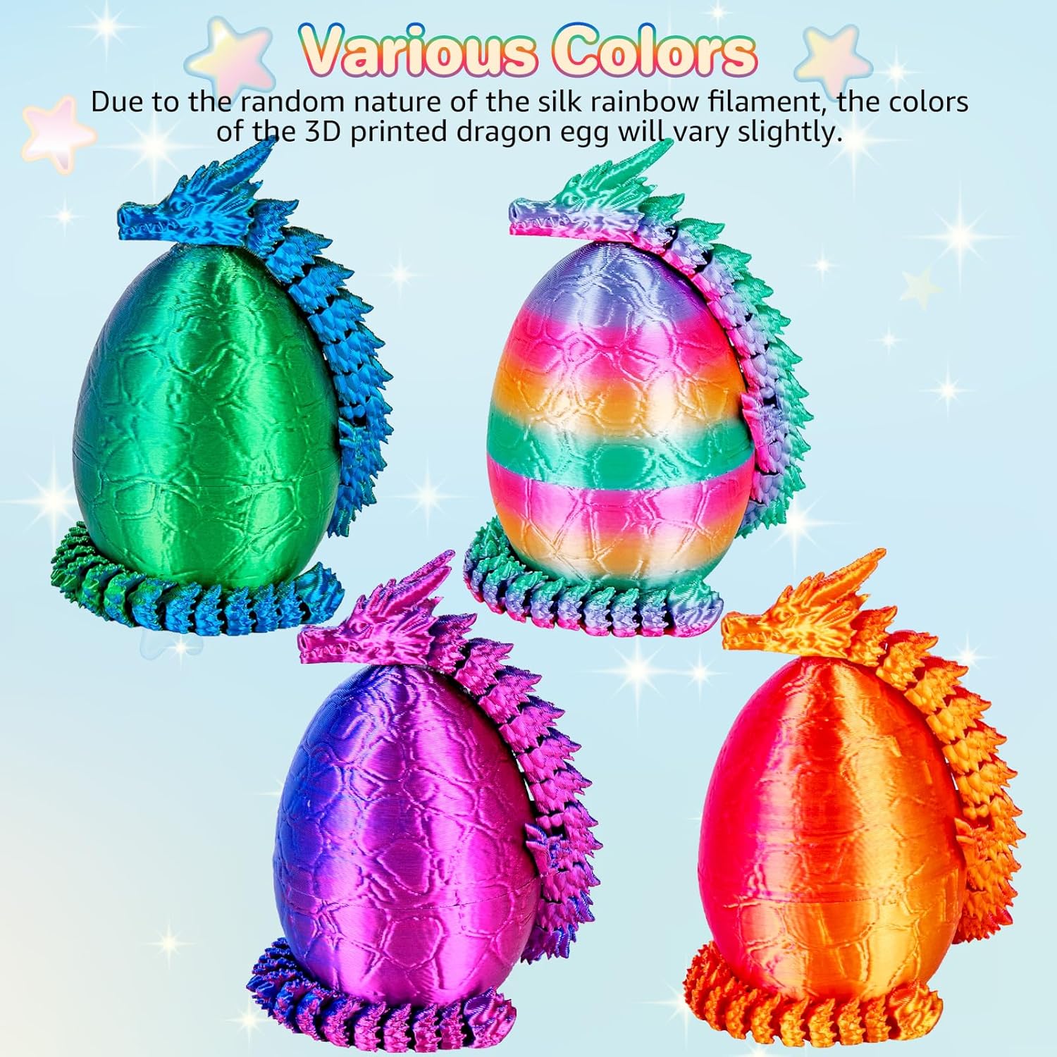 4개입 3D 프린팅 드래곤 알 세트, 관절형 미니 드래 - 3D Printing Egg 리뷰 및 가격