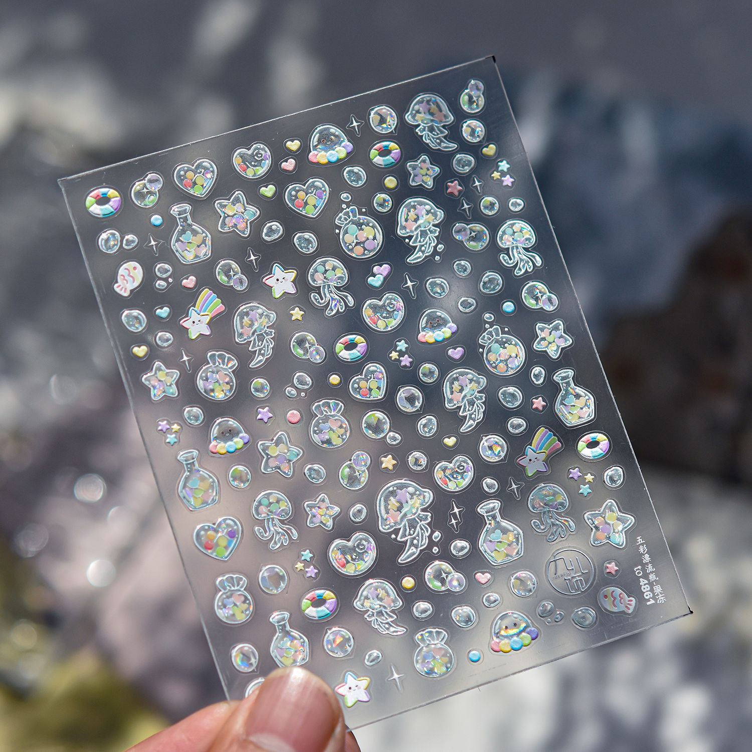 컬러풀 드리프트 백 젤리 네일 스티커 3D 레인보우 스 - 3D Printing Epoxy Resin 리뷰 및 가격