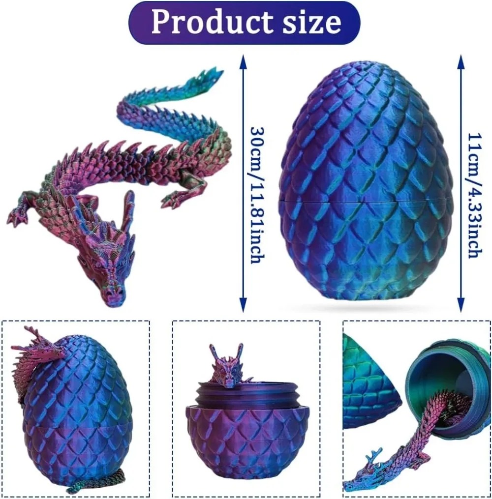 3D 미니 중국 용 서프라이즈 에그 가동식 관절 테이블 - 3D Printing Egg 리뷰 및 가격