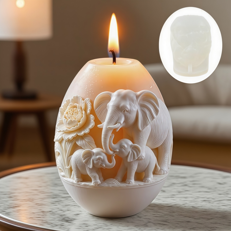 코끼리 릴리프 달걀 모양 양초 실리콘 몰드 코끼리 엄마 - 3D Printing Egg 리뷰 및 가격