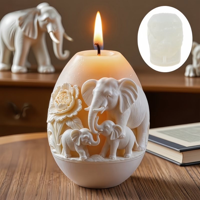코끼리 릴리프 달걀 모양 양초 실리콘 몰드 코끼리 엄마 - 3D Printing Egg 리뷰 및 가격